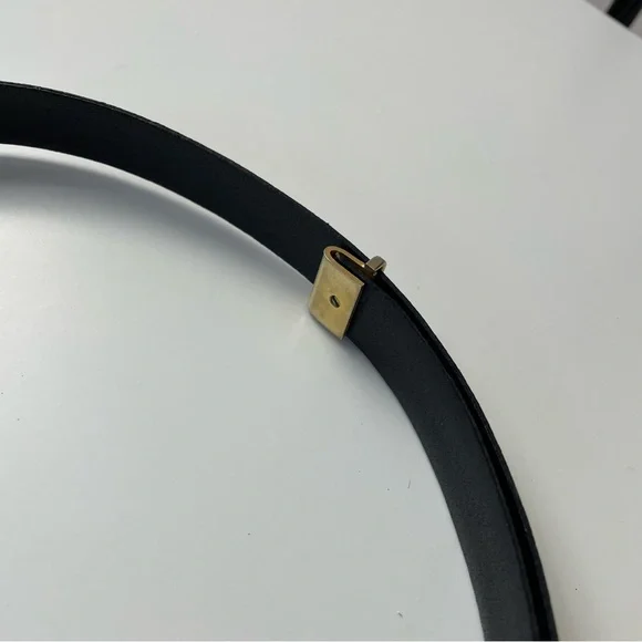 Vintage Cuero Vaca Industria Argentina Dark Brown Leather Belt w/Gold Hardware - Picture 7 of 12